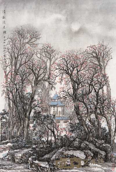 张伟平 2004年作 清秋淡月图 镜心 103×69.5cm